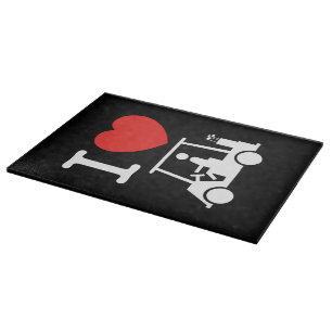 I Heart (Love) Golf Cart Cutting Board