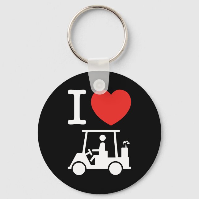 I Heart (Love) Golf Cart Key Ring (Front)