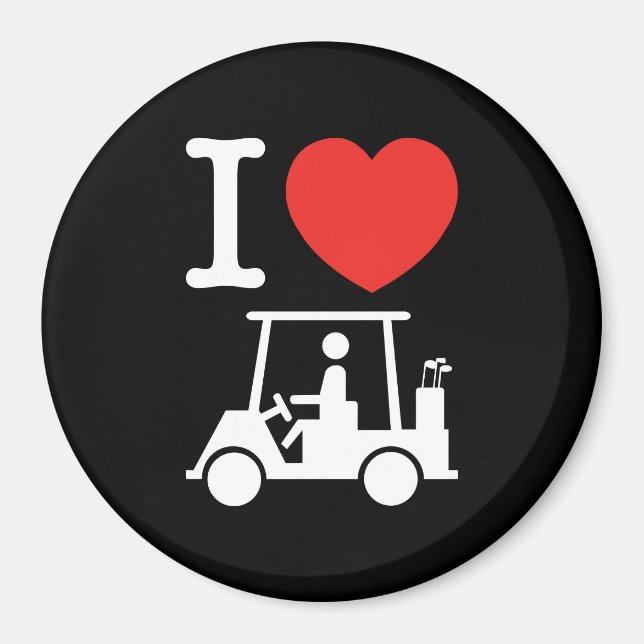 I Heart (Love) Golf Cart Magnet (Front)