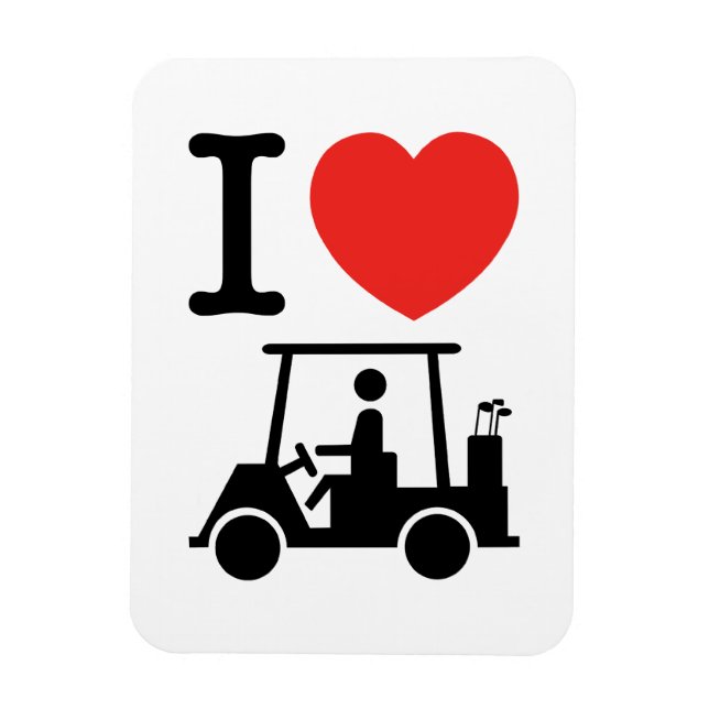 I Heart (Love) Golf Cart Magnet (Vertical)