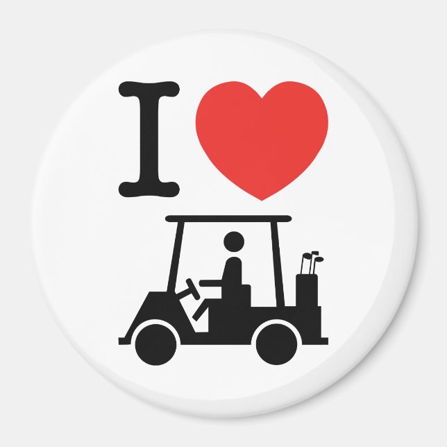 I Heart (Love) Golf Cart Magnet (Front)
