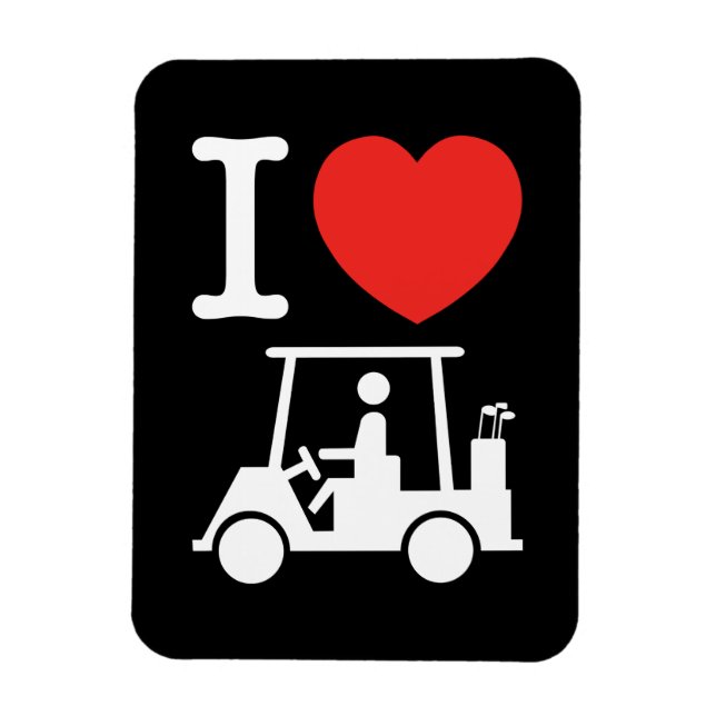 I Heart (Love) Golf Cart Magnet (Vertical)