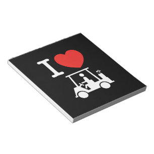 I Heart (Love) Golf Cart Notepad