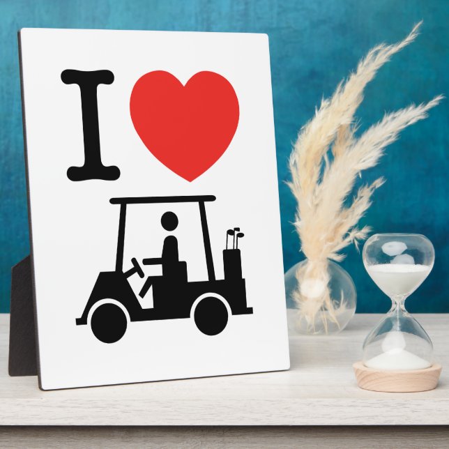 I Heart (Love) Golf Cart Plaque (Side)