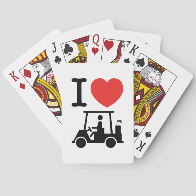 I Heart (Love) Golf Cart Playing Cards (Back)