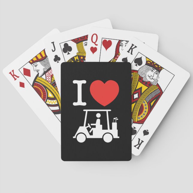 I Heart (Love) Golf Cart Playing Cards (Back)