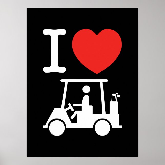 I Heart (Love) Golf Cart Poster (Front)