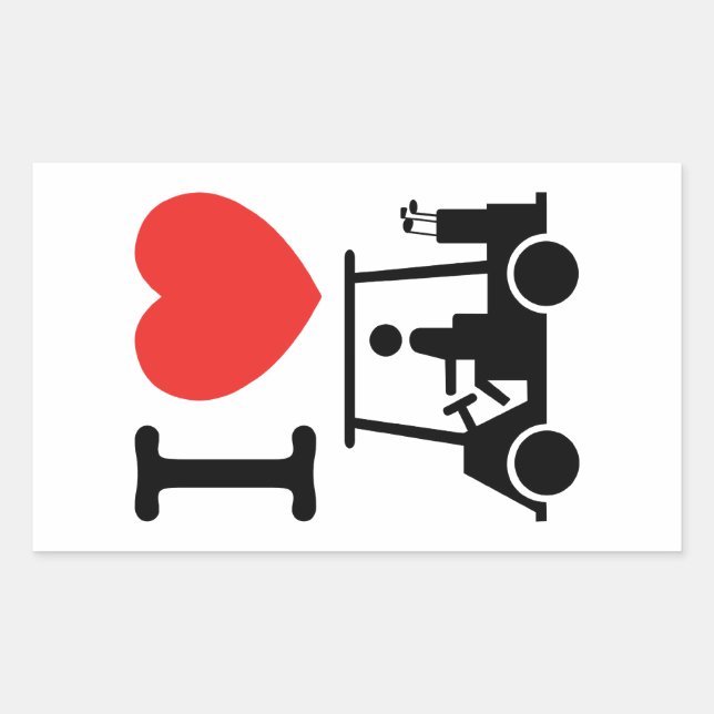 I Heart (Love) Golf Cart Rectangular Sticker (Front)