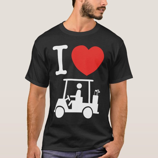 I Heart (Love) Golf Cart T-Shirt (Front)