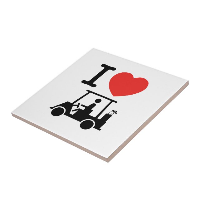 I Heart (Love) Golf Cart Tile (Side)