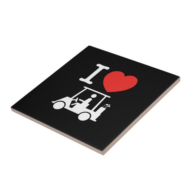 I Heart (Love) Golf Cart Tile (Side)