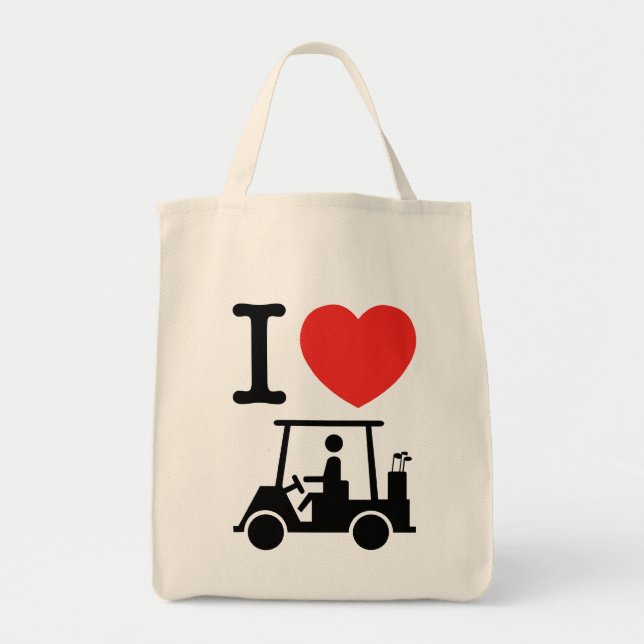I Heart (Love) Golf Cart Tote Bag (Front)