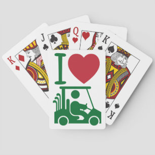 I Heart Love Golfing Red Green Golf Playing Cards