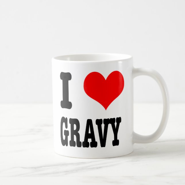 I HEART (LOVE) GRAVY COFFEE MUG (Right)