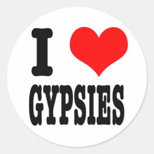 I HEART (LOVE) GYPSIES CLASSIC ROUND STICKER