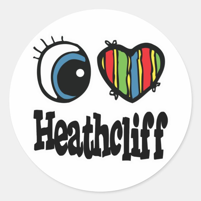 I Heart (Love) Heathcliff Classic Round Sticker (Front)