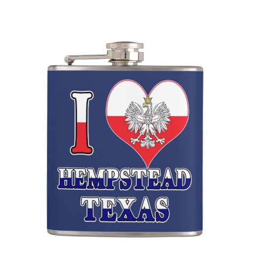 Image of I Heart Love Hempstead Texas Hip Flask