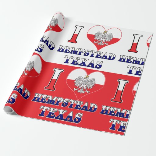 Image of I Heart Love Hempstead Texas Wrapping Paper