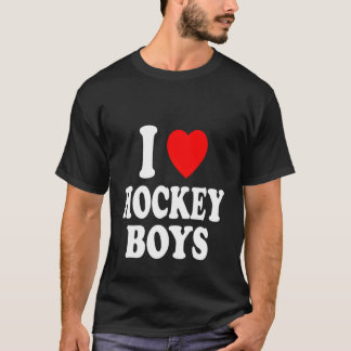 I Heart Love Hockey Boys Skating Ice Attraction Ho T-Shirt