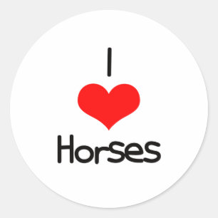 I Heart (Love) Horses Classic Round Sticker