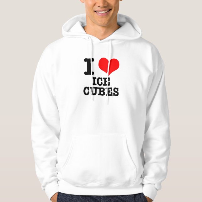 I HEART (LOVE) ICE CUBES HOODIE (Front)