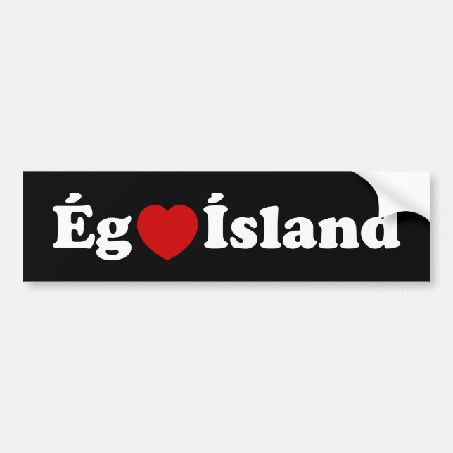 I Heart (Love) Iceland [Ég Elska Ísland] Icelandic Bumper Sticker (Front)