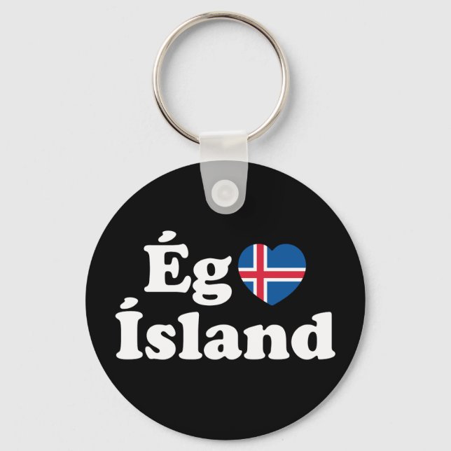 I Heart (Love) Iceland [Ég Elska Ísland] Icelandic Key Ring (Front)
