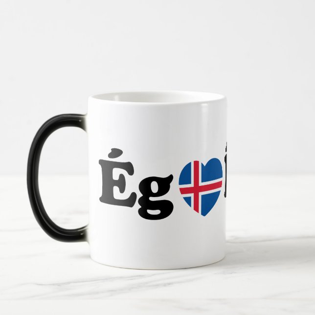 I Heart (Love) Iceland [Ég Elska Ísland] Icelandic Magic Mug (Left)