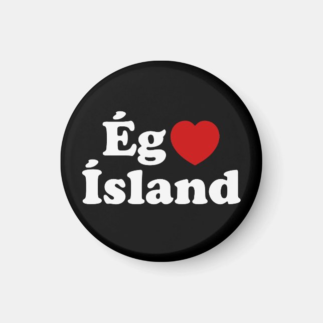 I Heart (Love) Iceland [Ég Elska Ísland] Icelandic Magnet (Front)
