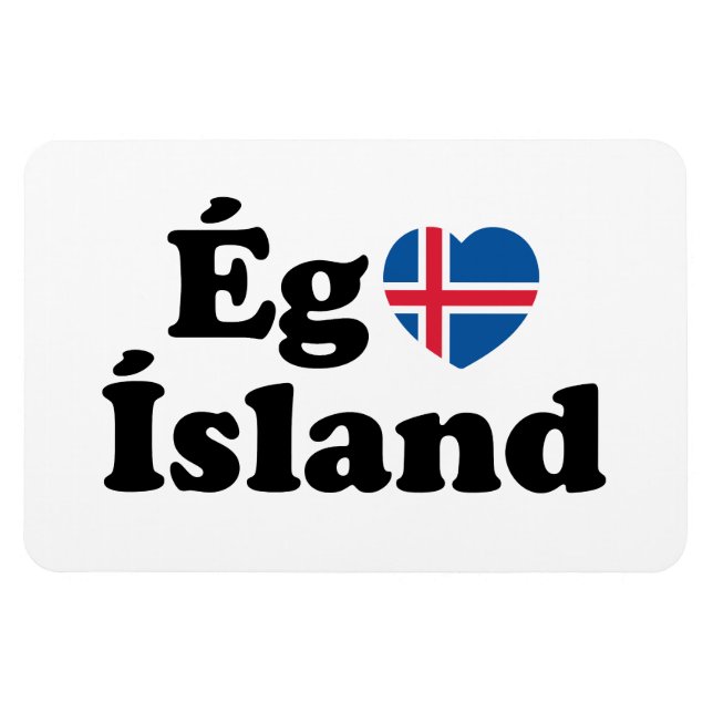 I Heart (Love) Iceland [Ég Elska Ísland] Icelandic Magnet (Horizontal)