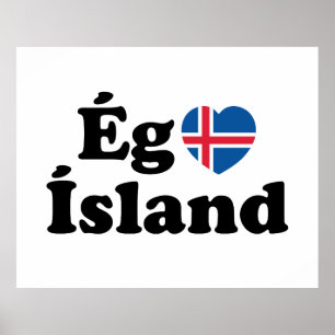 I Heart (Love) Iceland [Ég Elska Ísland] Icelandic Poster