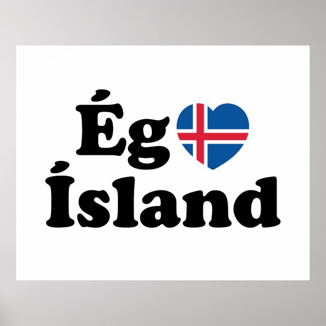 I Heart (Love) Iceland [Ég Elska Ísland] Icelandic Poster (Front)