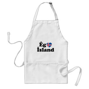 I Heart (Love) Iceland [Ég Elska Ísland] Icelandic Standard Apron