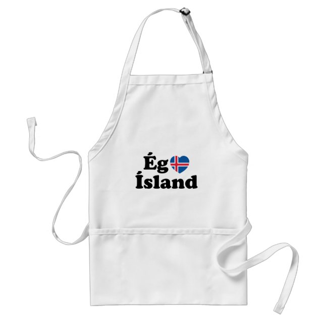 I Heart (Love) Iceland [Ég Elska Ísland] Icelandic Standard Apron (Front)