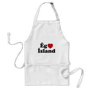 I Heart (Love) Iceland [Ég Elska Ísland] Icelandic Standard Apron