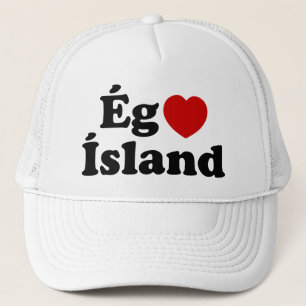 I Heart (Love) Iceland [Ég Elska Ísland] Icelandic Trucker Hat