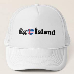 I Heart (Love) Iceland [Ég Elska Ísland] Icelandic Trucker Hat