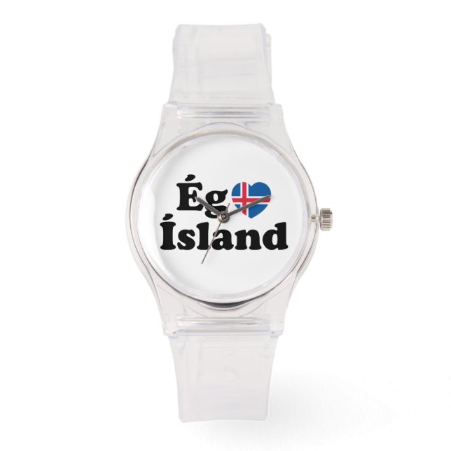 I Heart (Love) Iceland [Ég Elska Ísland] Icelandic Watch (Front)