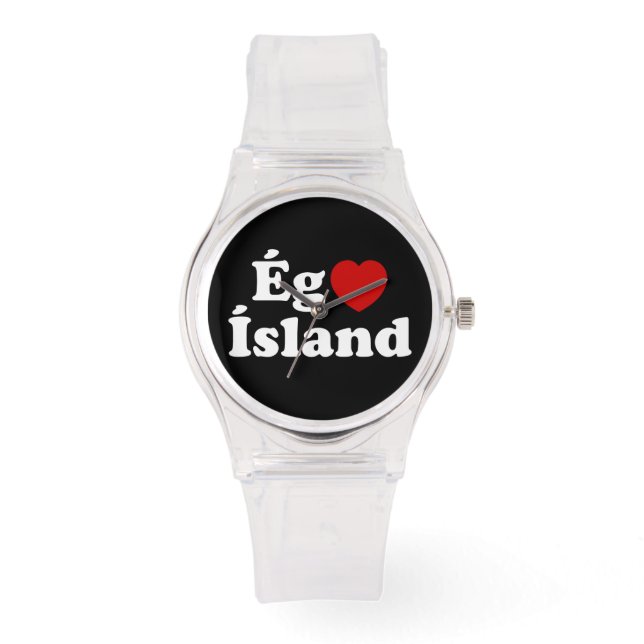 I Heart (Love) Iceland [Ég Elska Ísland] Icelandic Watch (Front)