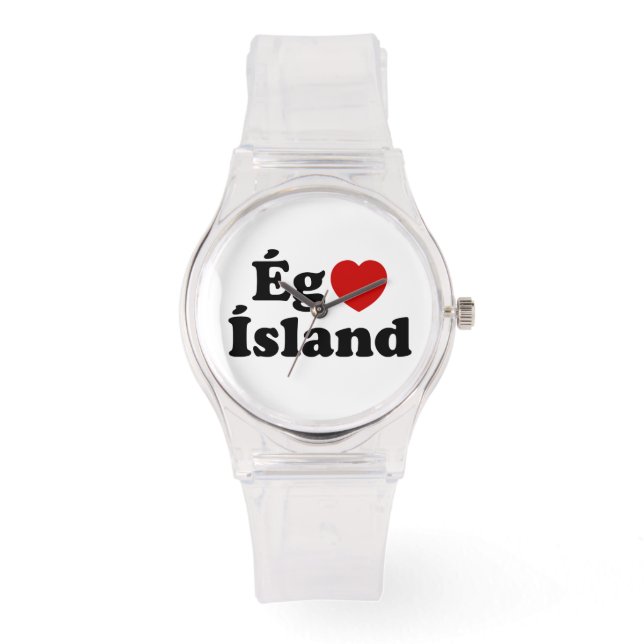 I Heart (Love) Iceland [Ég Elska Ísland] Icelandic Watch (Front)
