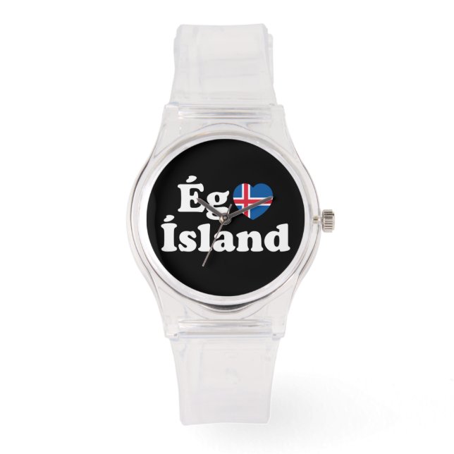 I Heart (Love) Iceland [Ég Elska Ísland] Icelandic Watch (Front)