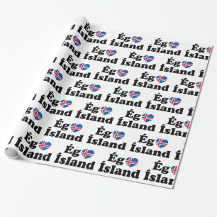 I Heart (Love) Iceland [Ég Elska Ísland] Icelandic Wrapping Paper