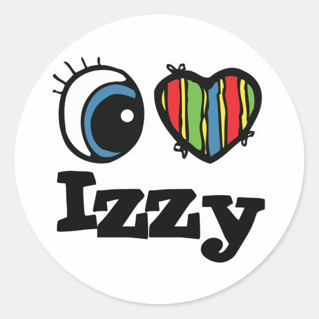 I Heart (Love) Izzy Classic Round Sticker (Front)