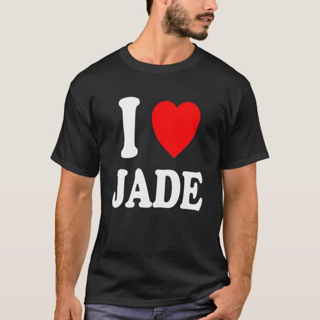 I Heart Love Jade Cute Matching Couple Spouse T-Shirt (Front)
