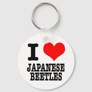 I HEART (LOVE) JAPANESE BEETLES KEY RING