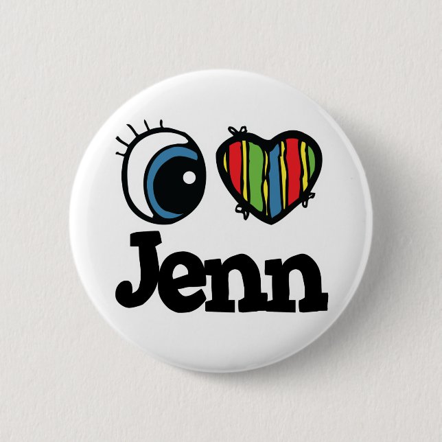 I Heart (Love) Jenn 6 Cm Round Badge (Front)