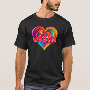 I Heart Love Jesus First Name Colorful Named T-Shirt
