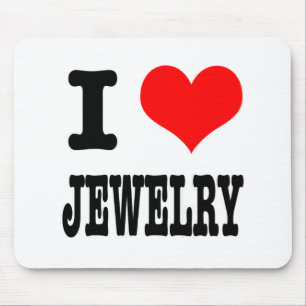 I HEART (LOVE) JEWELRY MOUSE MAT