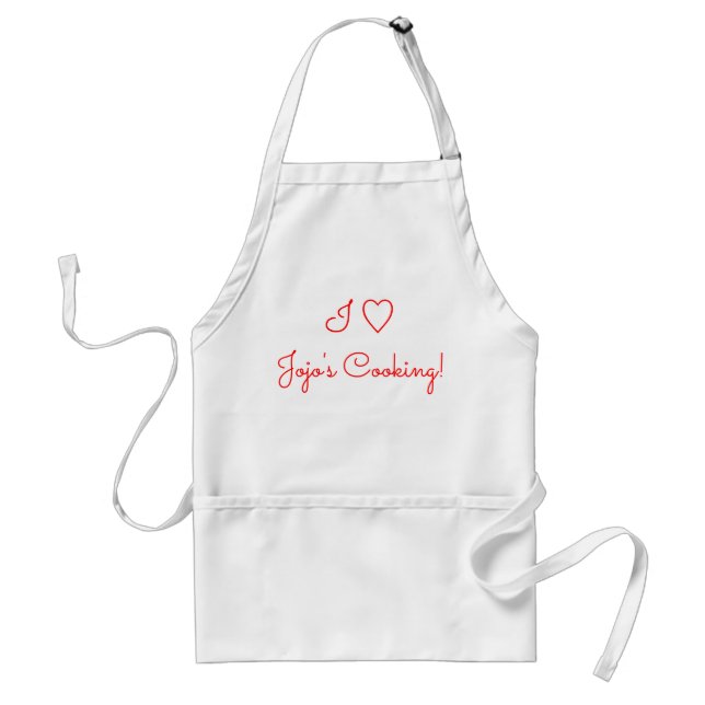 I Heart Love Jojo's (Name) Cooking Standard Apron (Front)