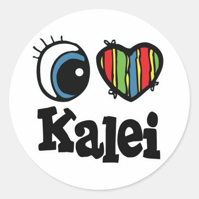 I Heart (Love) Kalei Classic Round Sticker (Front)